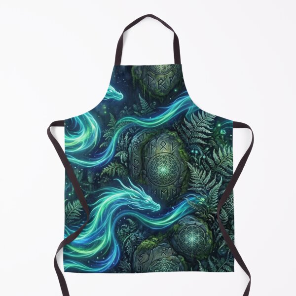 Item preview, Ethereal Spirit Dragons & Sacred Ferns Aurora Pattern designed and sold by InnerwayStudio.