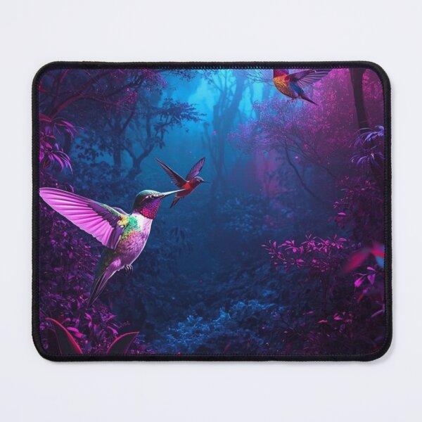 Item preview, Beautiful colorful hummingbirds at night. designed and sold by Knock on my door.