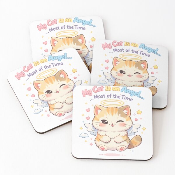 Item preview, My Cat Is an Angel Most of the Time Funny Cat Shirt designed and sold by MarekoraStudio.