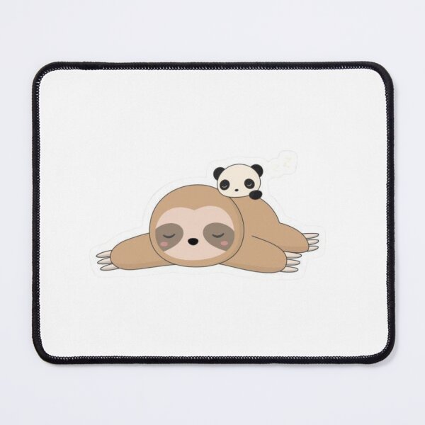 Item preview, Cute Sleeping Sloth Sticker – Kawaii Lazy Animal with Panda designed and sold by ZYNORAworld.