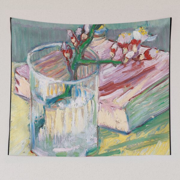 Item preview, Flowering Almond Branch in a Glass With a Book by Vincent van Gogh: Fine Art Poster designed and sold by artofuniverse.