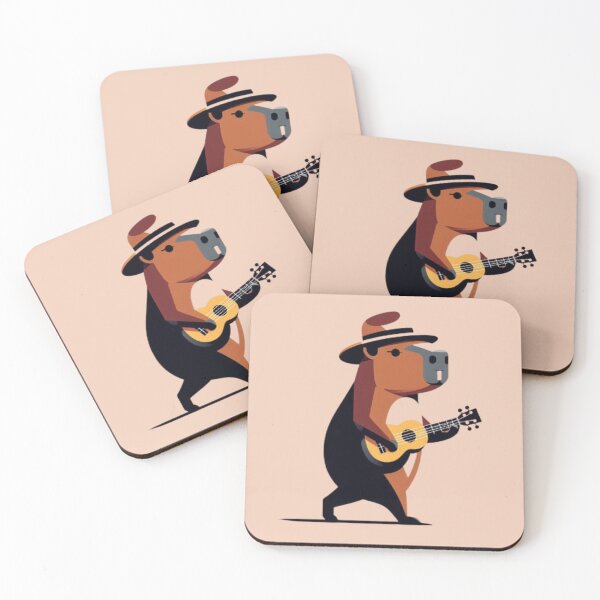 Item preview, Chill Capybara Playing Ukulele - Cute Musician Art designed and sold by Dogandesighn.