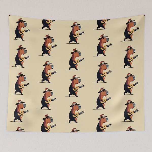 Item preview, Chill Capybara Playing Ukulele - Cute Musician Art designed and sold by Dogandesighn.
