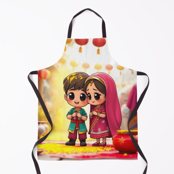 Item preview, Holi Cartoon Duo Sticker designed and sold by Teewave-Ashish.