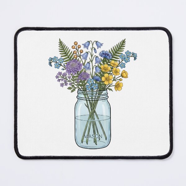 Item preview, Mason Jar Cute Wildflowers Bouquet Art, Sticker & Magnets designed and sold by Sticker Tonic.