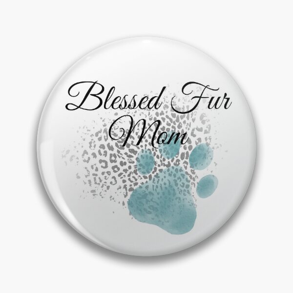 Item preview, Blessed Fur Mom Leopard Print Design with Blue-gray Pawprint  designed and sold by jeweleddesigns.