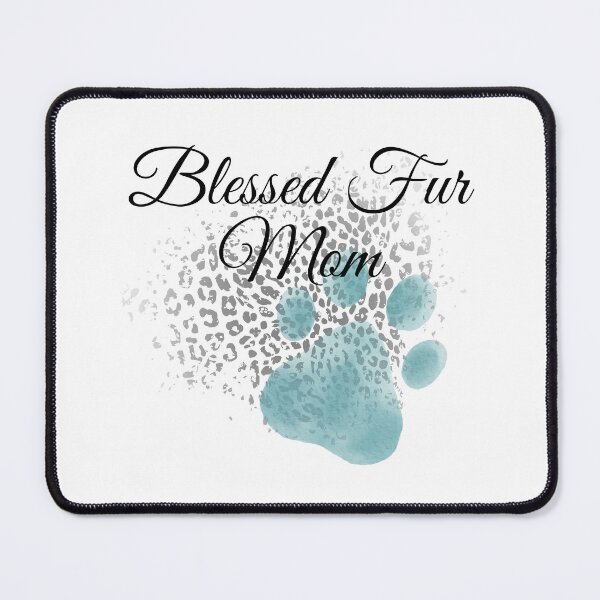 Item preview, Blessed Fur Mom Leopard Print Design with Blue-gray Pawprint designed and sold by jeweleddesigns.