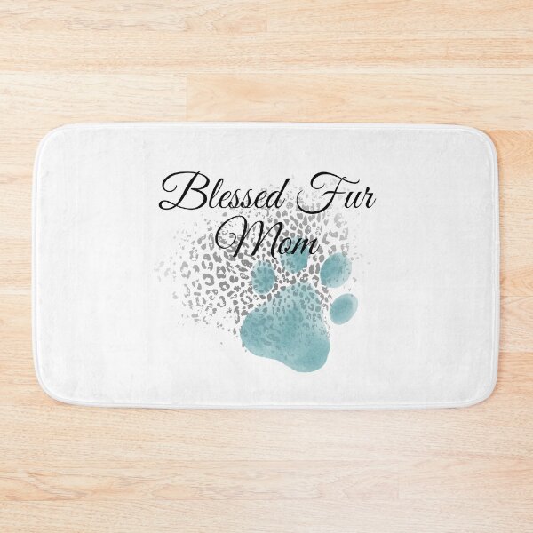 Item preview, Blessed Fur Mom Leopard Print Design with Blue-gray Pawprint  designed and sold by jeweleddesigns.