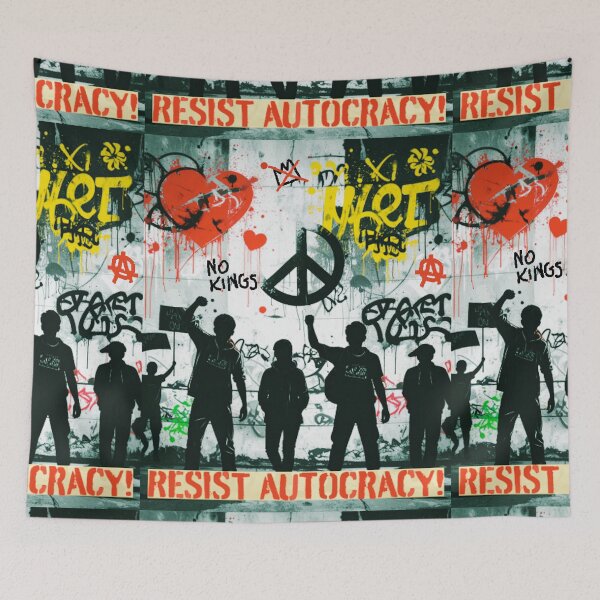 Item preview, "RESIST AUTOCRACY!" Graffiti Protest Art designed and sold by thelivingrp.