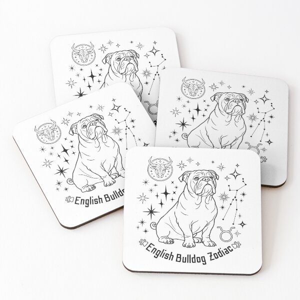 Item preview, English Bulldog Taurus Zodiac - Minimalist Constellation Dog Art. designed and sold by KojourinArt.