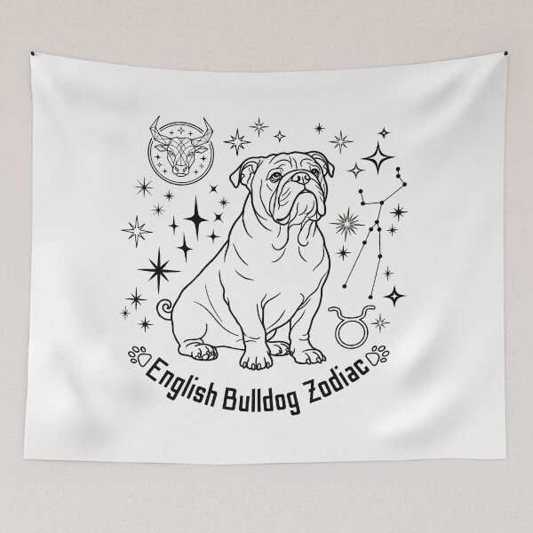 Item preview, English Bulldog Taurus Zodiac - Minimalist Constellation Dog Art. designed and sold by KojourinArt.