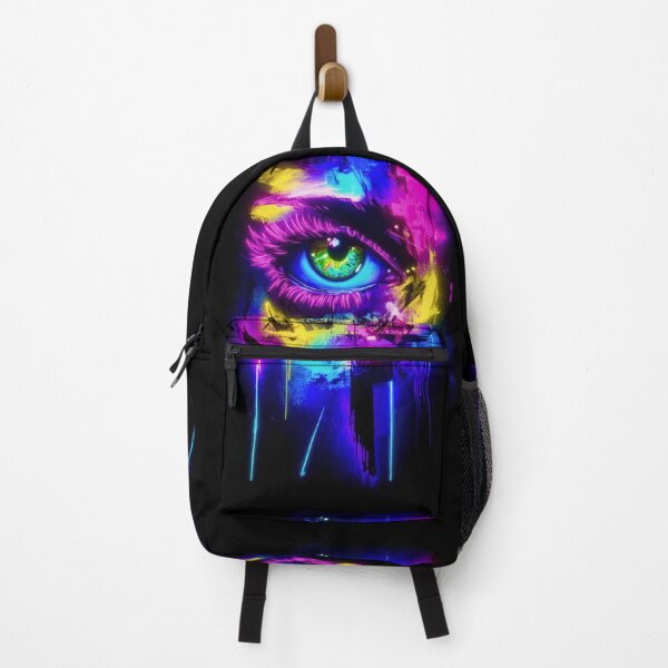 Item preview, Vibrant Neon Glow Cyberpunk Eye Art Print designed and sold by ExploreAura Studio.