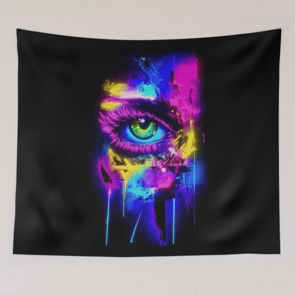Item preview, Vibrant Neon Glow Cyberpunk Eye Art Print designed and sold by ExploreAura Studio.