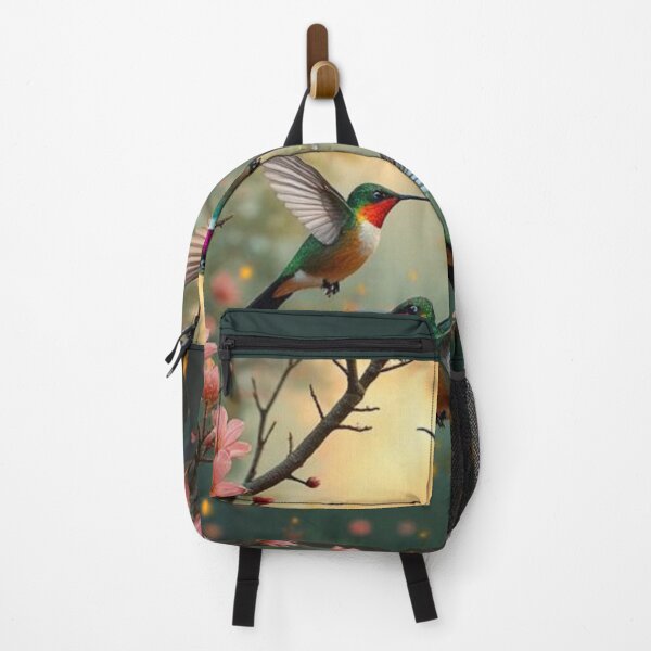 Item preview, Beautiful colorful hummingbirds among cherry blossoms. designed and sold by Knock on my door.