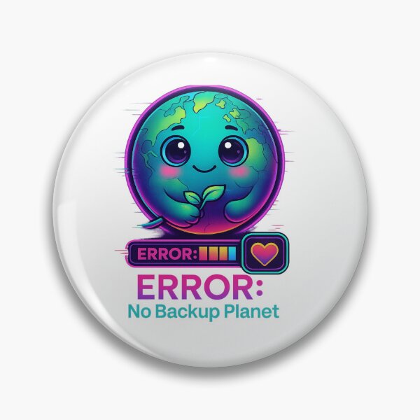 Item preview, Error: No Backup Planet – Cute Neon Earth Eco Illustration designed and sold by MartBook.