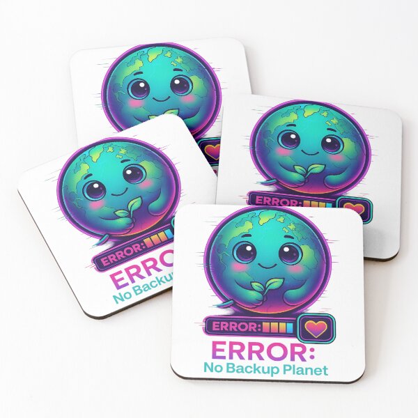 Item preview, Error: No Backup Planet – Cute Neon Earth Eco Illustration designed and sold by MartBook.