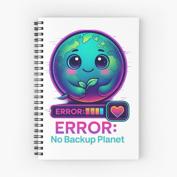 Item preview, Error: No Backup Planet – Cute Neon Earth Eco Illustration designed and sold by MartBook.
