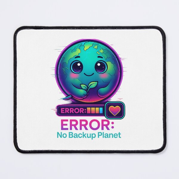 Item preview, Error: No Backup Planet – Cute Neon Earth Eco Illustration designed and sold by MartBook.