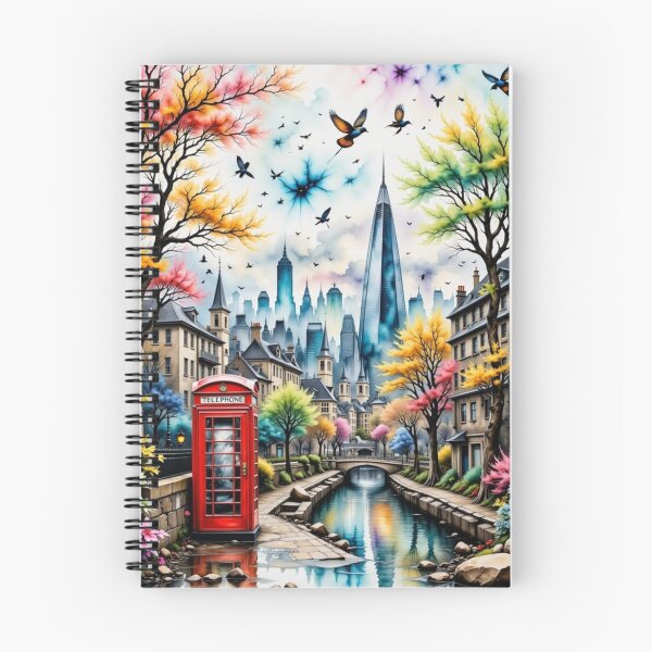 Item preview, London in the morning with red phone box and Thames designed and sold by Coolparrotgirl.