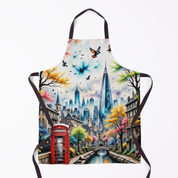 Item preview, London in the morning with red phone box and Thames designed and sold by Coolparrotgirl.