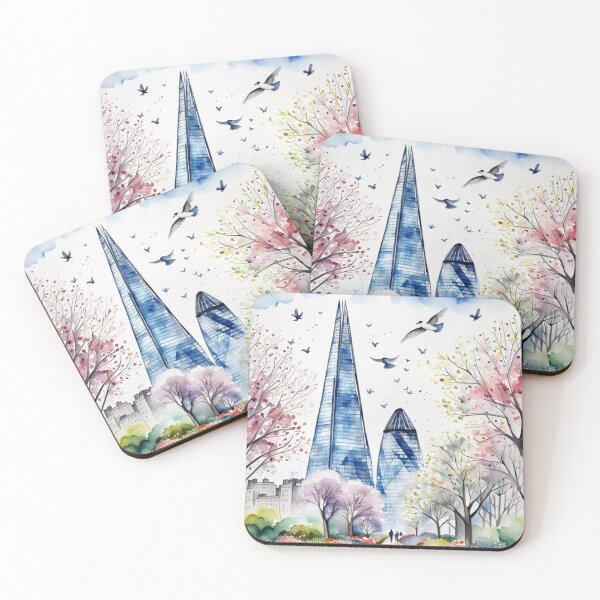 Item preview, London in spring with Shard and Gherkin designed and sold by Coolparrotgirl.