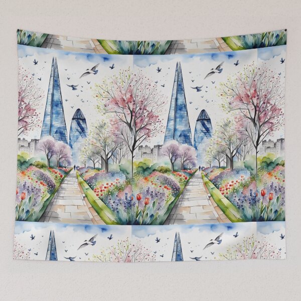 Item preview, London in spring with Shard and Gherkin designed and sold by Coolparrotgirl.