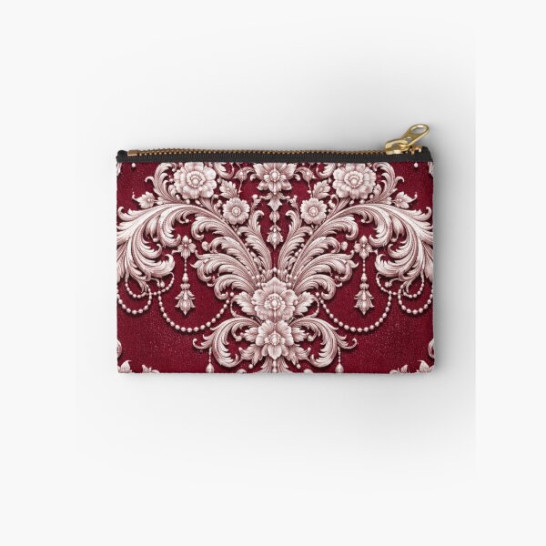 Item preview, Silver & Burgundy Rococo & Pearls designed and sold by DesignsByPrnces.