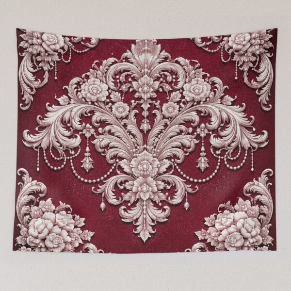 Item preview, Silver & Burgundy Rococo & Pearls designed and sold by DesignsByPrnces.