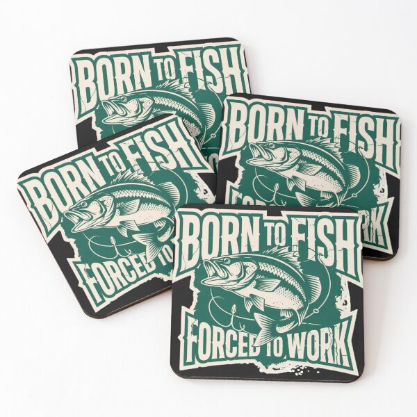 Item preview, Born to Fish Forced to Work – Funny Bass Fishing Humor Design designed and sold by Ladys-Gents.