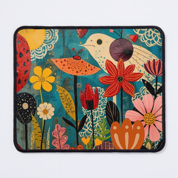 Item preview, Whimsical Folk-Inspired Bird and Floral Garden designed and sold by shaang.