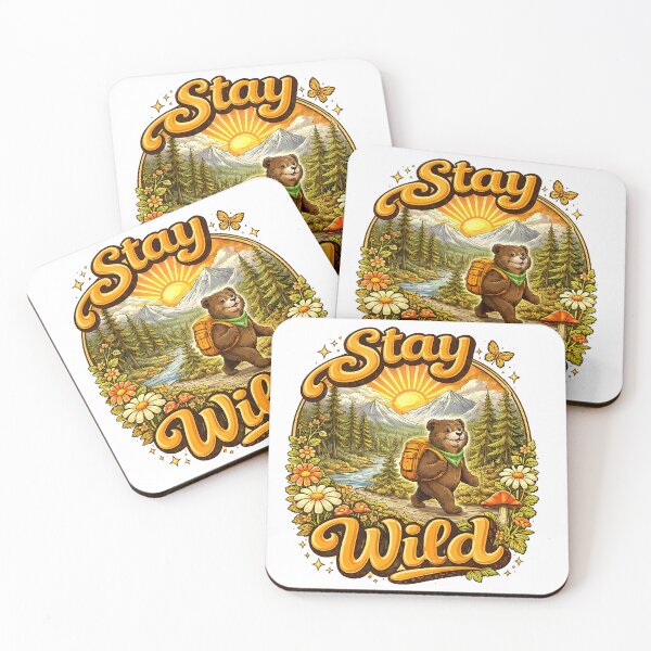 Item preview, Stay Wild – Retro Hiking Bear Adventure designed and sold by GMACgraphicsCo.