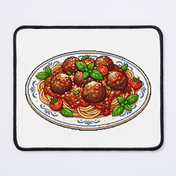 Item preview, Meatballs Spaghetti Retro Pixel Art designed and sold by BrunoLinuxArt.