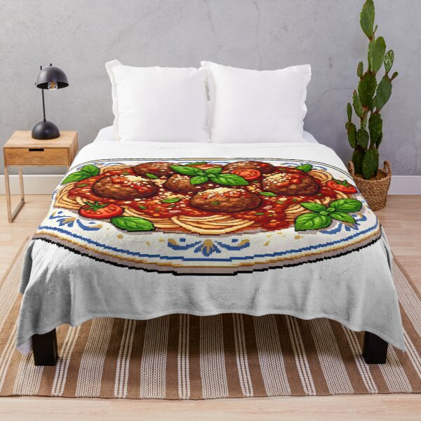 Item preview, Meatballs Spaghetti Retro Pixel Art designed and sold by BrunoLinuxArt.