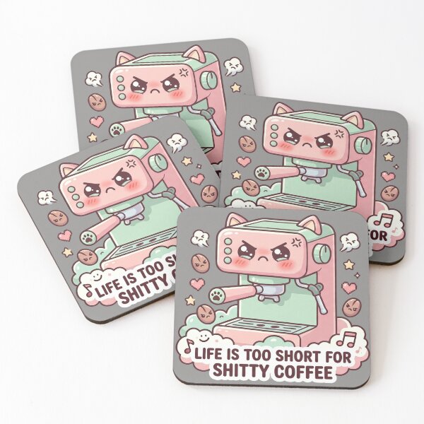 Item preview, Funny Kawaii Anger Coffee Maker Life Is Too Short For Shitty Coffee designed and sold by Jaroslaw-S.