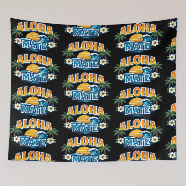 Item preview, Aloha Mate Hawaiian Beach Wave Sunset Travel Design designed and sold by TeeTimeTreasure.