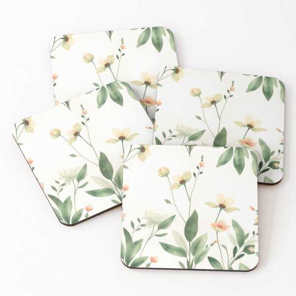 Item preview, Soft Botanical Calm — Airy Ivory & Apricot Blooms designed and sold by Calmersion Life.