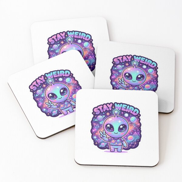 Item preview, Stay Weird Cute Vaporwave Alien Peace Sign Sticker designed and sold by ItsArtisticLab.