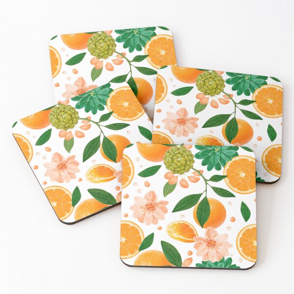 Item preview, oranges with flowers and leaves designed and sold by TanyaLovus.