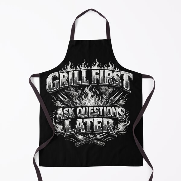 Item preview, Grill First Ask Questions Later – Bold BBQ Humor Design for Grill Masters & Backyard Legends designed and sold by Ladys-Gents.