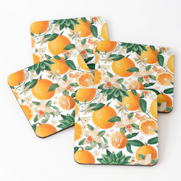 Item preview, oranges with flowers and leaves designed and sold by TanyaLovus.