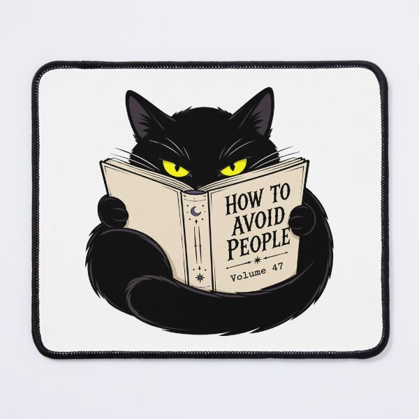 Item preview, Black Cat Introvert Book Sticker designed and sold by Gentlestate.
