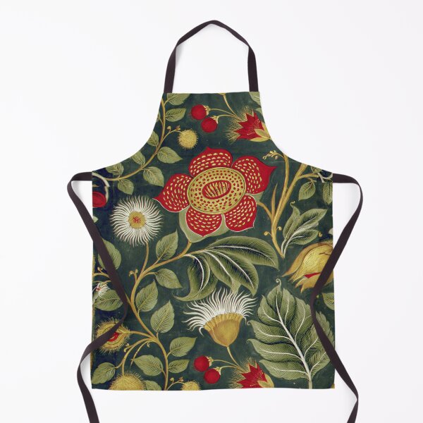 Item preview, Vintage William Morris Inspired Botanical Pattern - Red & Gold Floral designed and sold by dawnleblanc55.