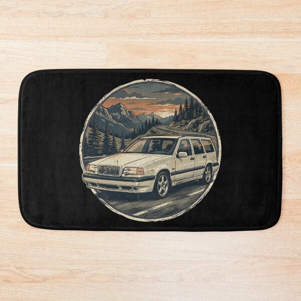 Item preview, White 850 Wagon Mountain Sunset Retro Badge designed and sold by Off-Road-Zone.