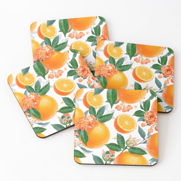 Item preview, oranges with flowers and leaves designed and sold by TanyaLovus.
