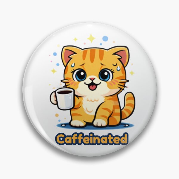 Item preview, Powered by Coffee ☕? | Caffeinated Cat Energy designed and sold by Kawaii Cosmos Cats.