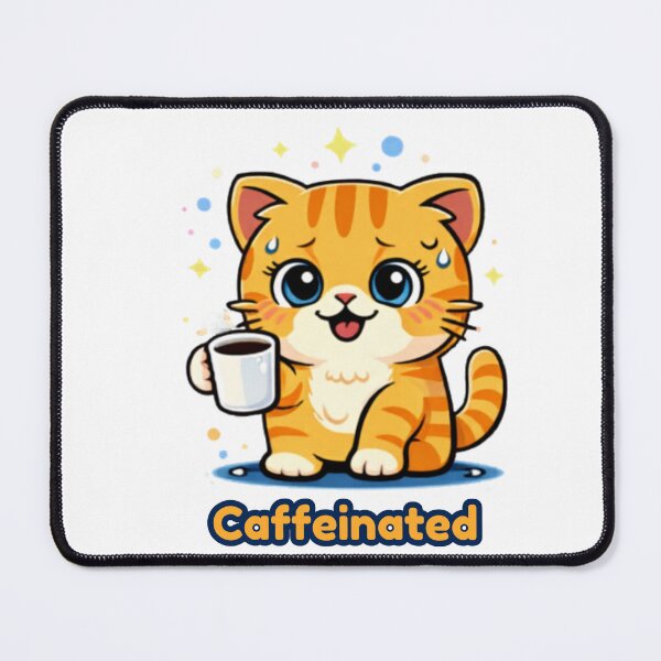 Item preview, Powered by Coffee ☕? | Caffeinated Cat Energy designed and sold by Kawaii Cosmos Cats.