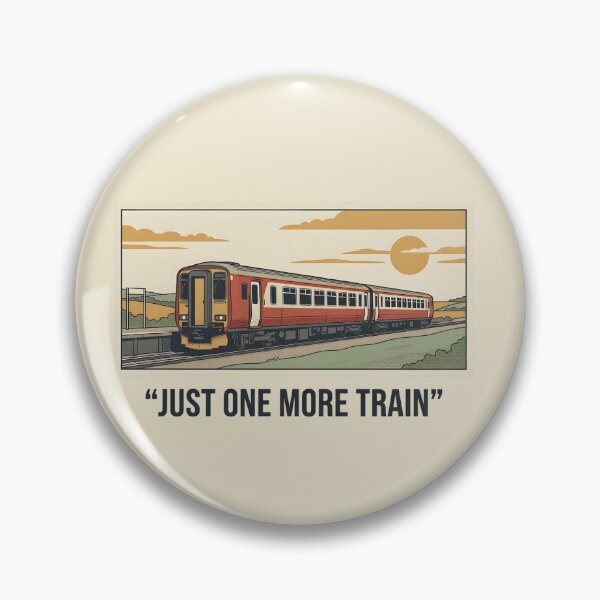 Item preview, Just One More Train Funny Design | Railway Lover Quote | Retro Train Illustration designed and sold by Guards-Comp.