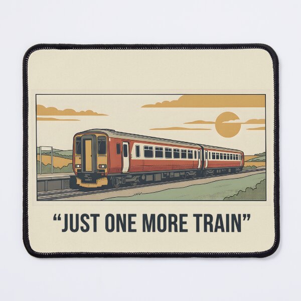 Item preview, Just One More Train Funny Design | Railway Lover Quote | Retro Train Illustration designed and sold by Guards-Comp.