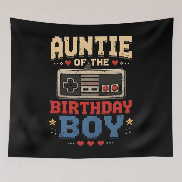 Item preview, Auntie of the Birthday Boy – Retro Gamer Family Birthday designed and sold by THREE LITTLE BEANS.
