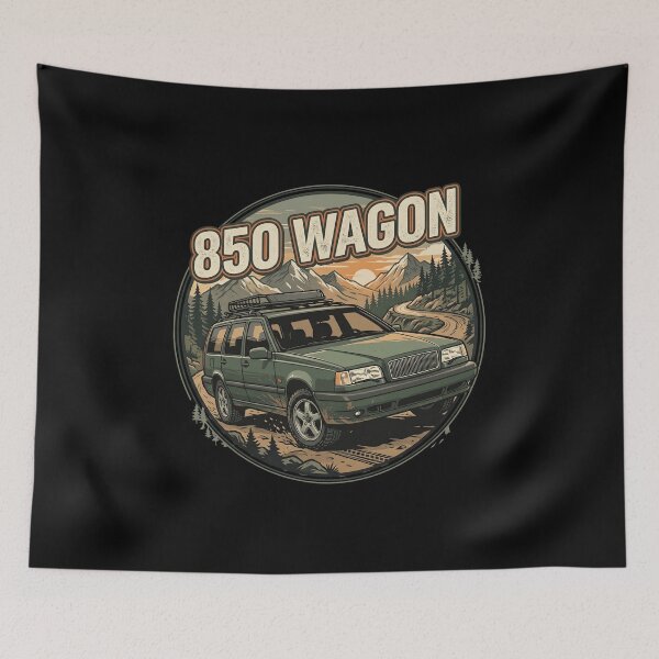 Item preview, Retro 850 Wagon Vintage Sunset Mountain Road Graphic designed and sold by Off-Road-Zone.